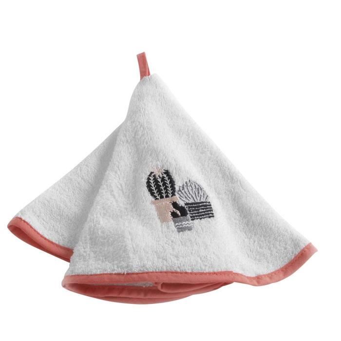 CDaffaires essuie-main rond (0) 60 cm eponge brodee carlota