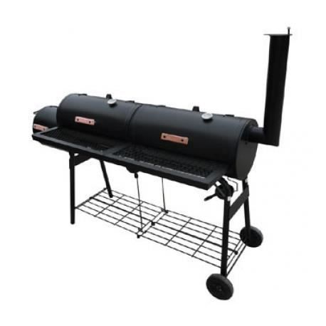 Barbecue américain Smoker fumoir double compartiment grill