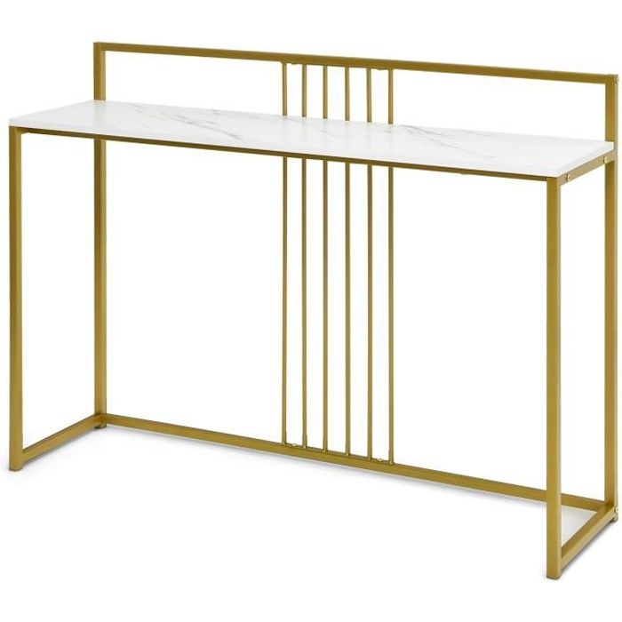GIANTEX Console Meuble Entrée Imprimée Marbre Doré,Table d’Appoint,Table d’Entrée/Salon/Chambre,32,5x120x88 CM,Style Moderne