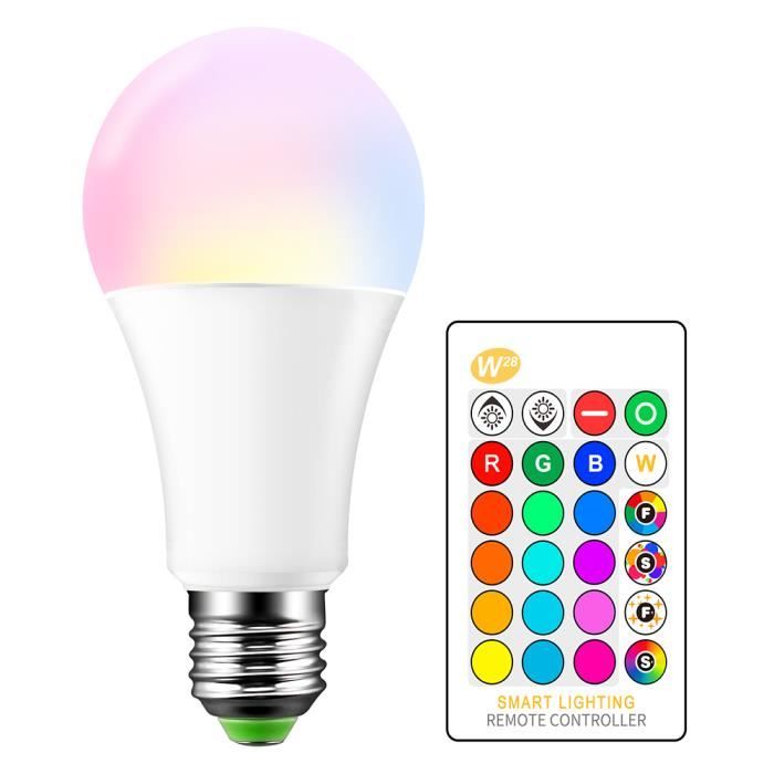 Ampoule LED RGBW 15W E27 Lampe Couleur Changement Lumières décoratives Flash Strobe blanc froid