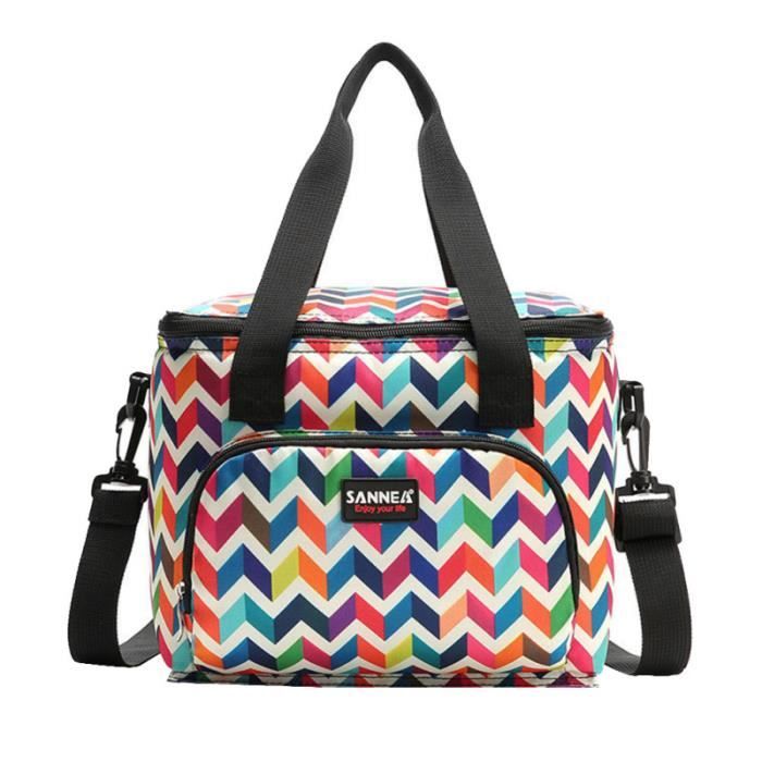 1pc sac à lunch pratique Oxford tissu imprimé Portable Double couche Lunch GLACIERE - SAC ISOTHERME - ACCUMULATEUR DE FROID