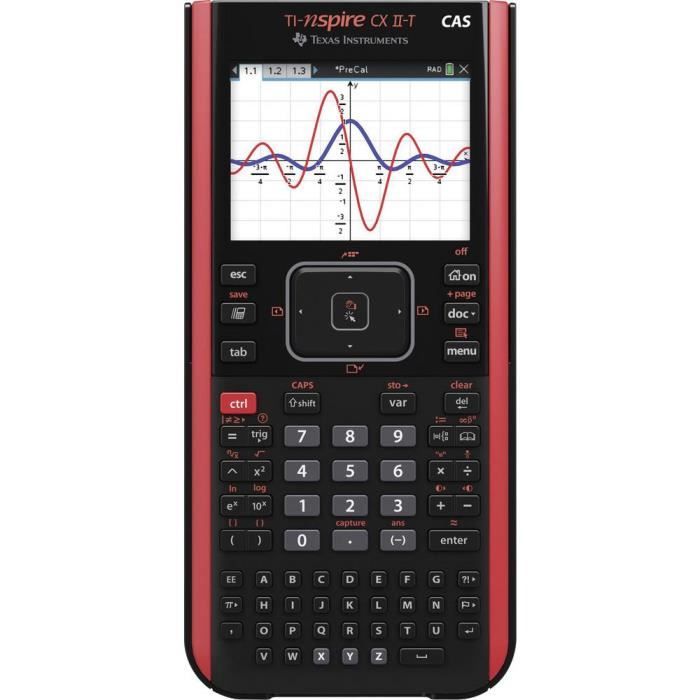 Calculatrice graphique Texas Instruments TI-NSpire™ CX II-T CAS TI-NSpire CX II-T CAS noir à batterie (l x h x p) 100 x