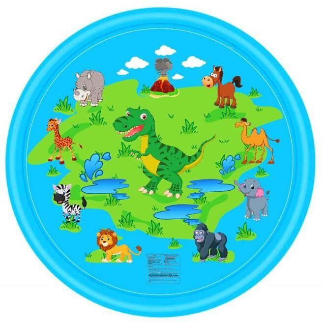 Tapis de Jet d'eau 002, 170cm Tapis De Pulvérisation Eau Piscine pour Enfant,Splash Sprinkle Play Pad Mat avec Jet Fontaine et Tréso