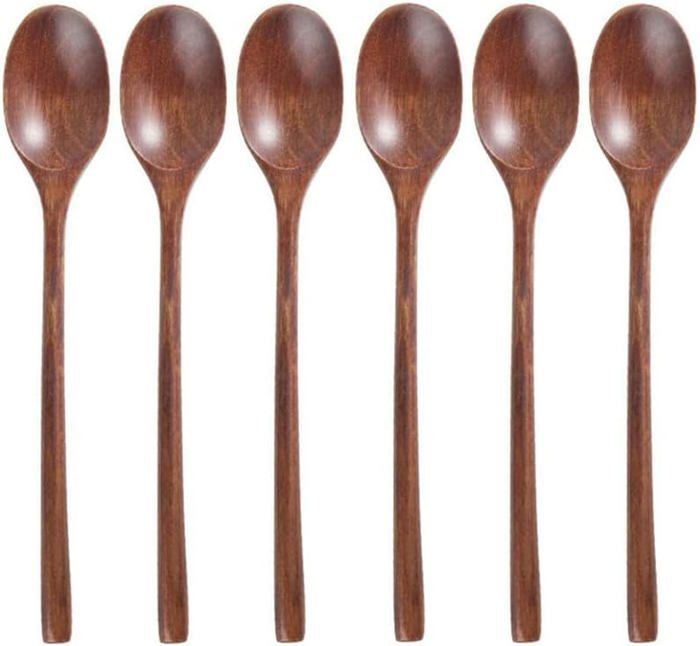 2 Cuillères à Mélanger En Bois Synthétique Rouge - Idéales Pour Soupes Et Assaisonnement