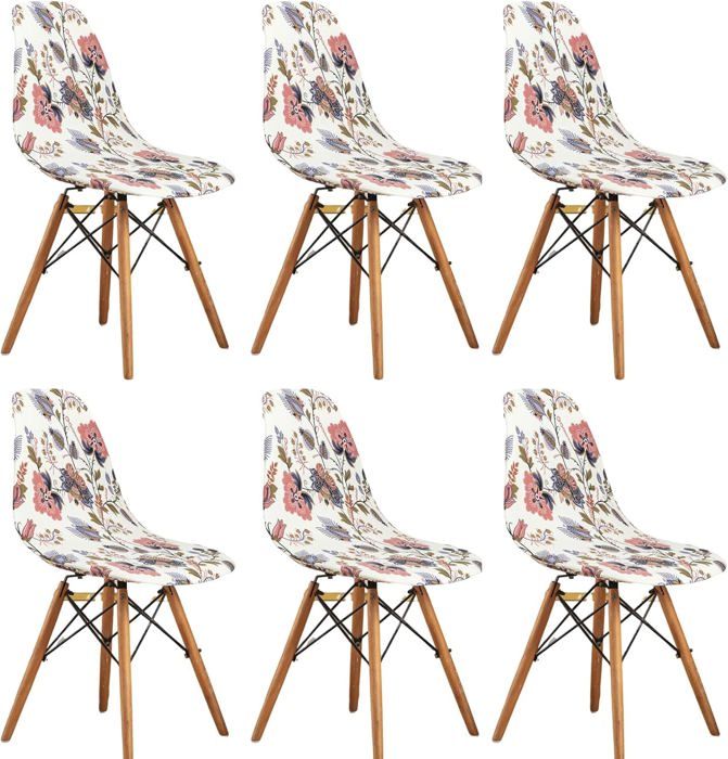 6Pcs Housse de Chaise Scandinaves Extensible Housse de Chaise de Salle à Manger motif moderne beige 6Pcs Housse de Chaise Scandinaves Extensible Housse de Chaise de Salle à Manger motif moderne beige