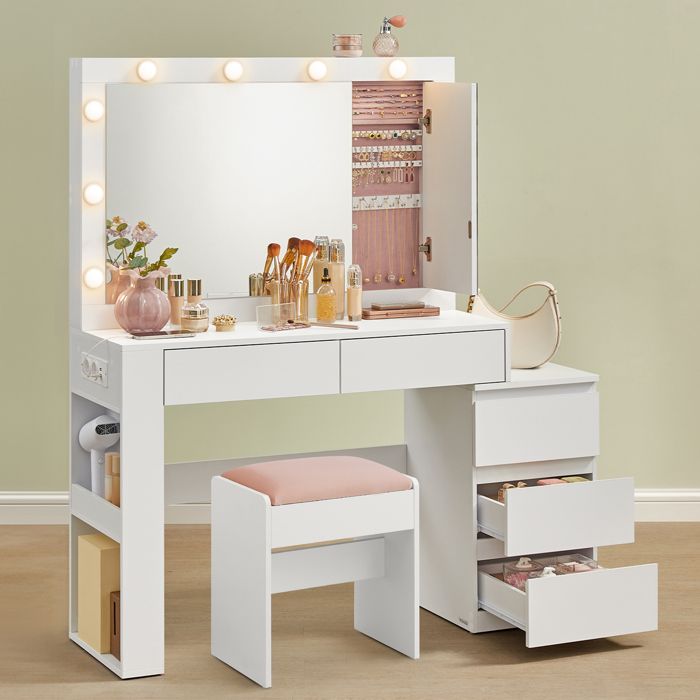 MEUBLE MAQUILLAGE angle,coiffeuse avec éclairage led
