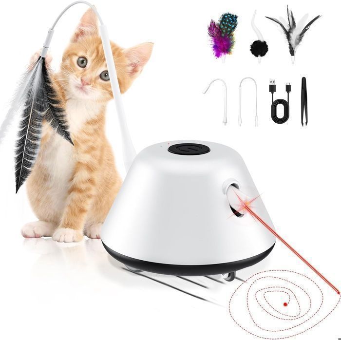 Comparer les prix de Jouet interactif électrique 4 en 1 pour chat - Jouet intelligent automatique - Rechargeable par USB - pour les exercices et le jeu