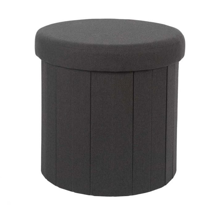 Pouf Coffre Pliable Noir 38x38 cm - NELIS