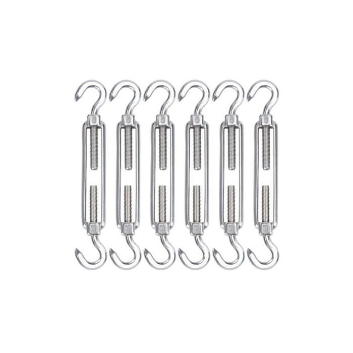 Lot De 5 Tendeurs En Acier Inoxydable 304 M6 - Avec Crochet Double - Pour Câbles Et Fixations