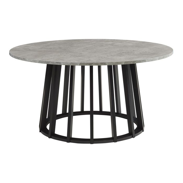 Table basse de salon Buzzard 90 x 45 cm effet béton noir _x000D_