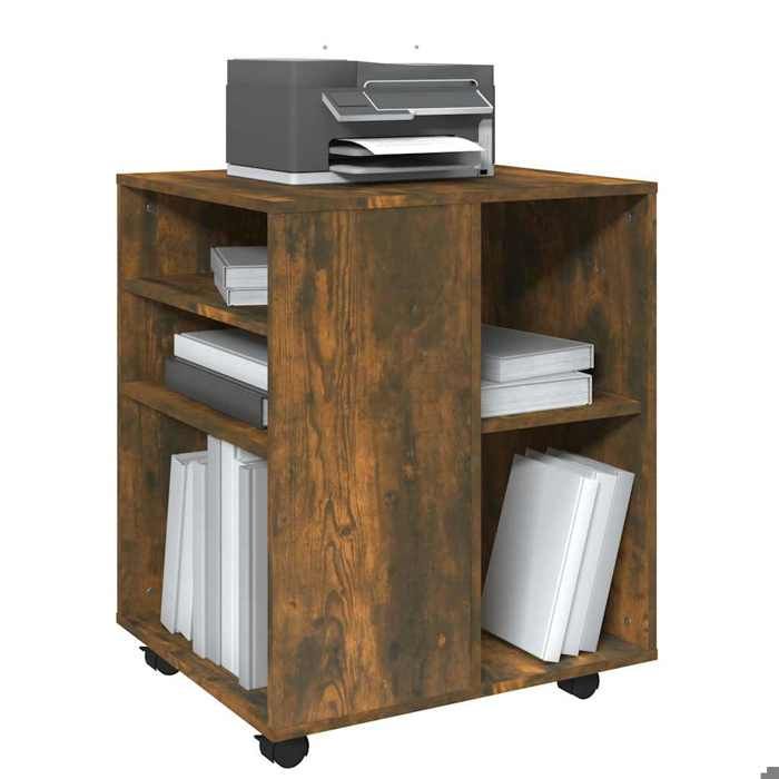 Moderne Armoire roulante BURKE MEUBLE BAS Chêne fumé 60x53x72 cm Bois dingénierie AA3174