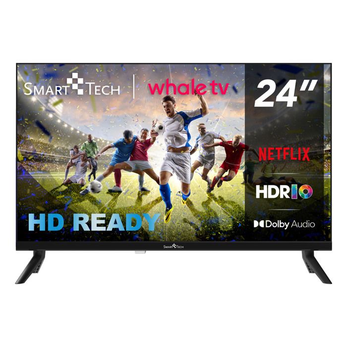 SMART TECH  TV LED HD 24 (60 cm) Smart TV Whale OS-24HH01V- Molotov Netflix Prime Video Disney+ 3xHDMI - 2xUSB -Dolby Digital+ 
