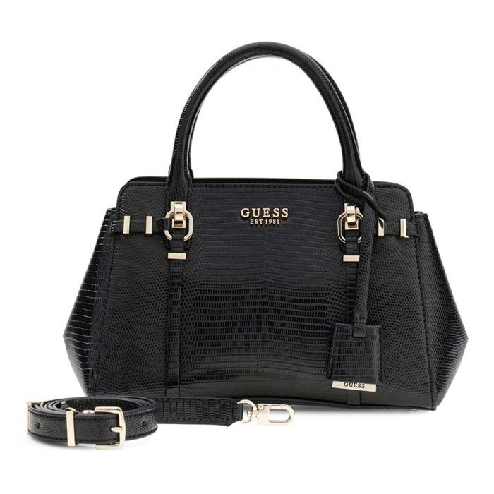 GUESS Sac à main noir pour femme - Leona Multi Compartment Satchel S 336533