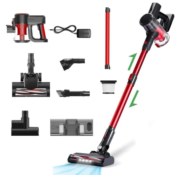 Aspirateur balai sans1L  - ATELIX -  LED 12KPa 100W aspirateur balai sans fil multifonctions élimination de la poussière et des acar - Atelix