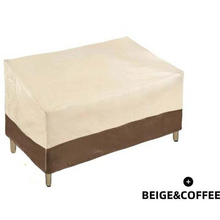 Housse pour canapé de jardin - PZCC - Double 2 places - Imperméable - Tissu Oxford 420D - Beige/Marron