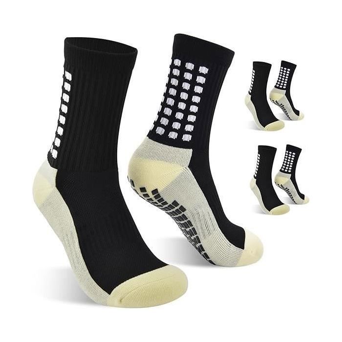 Chaussettes Antidérapantes - Non spécifié - Taille 35-44 - Respirantes - 2 Paires - Noir Noir 35-44  PROTECTION DES PATTES -GUETRES
