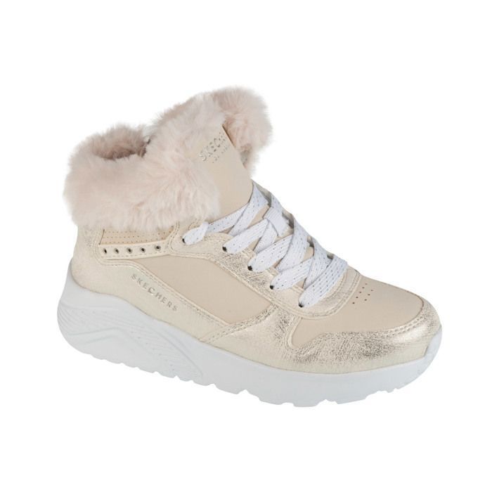 Skechers Bottes Femme - Beige - Skechers Uno Lite - Comfurt Collar