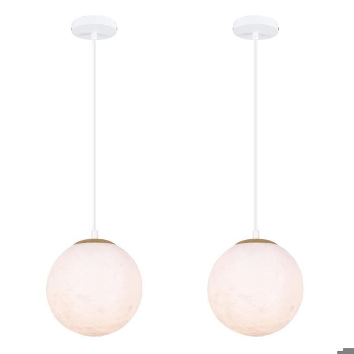 Plafonnier - SMOTOP Ø20 cm - 2×E27 - Blanc neutre - Style rétro contemporain