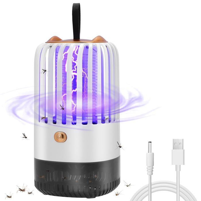 Lampe Anti Moustique Piège À Mouche 2000Mah Rechargeable Usb 360 ° Uv Tueur DInsectes Électrique Répulsifs À Moustiques[LA70]
