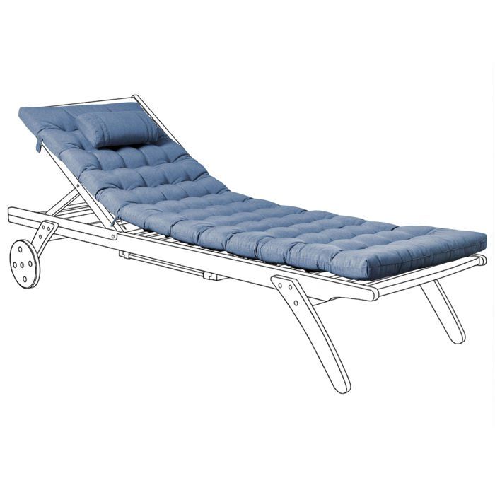 Coussin de transat extérieur CESANA PREMIUM 192 x 56 cm Bleu Coussin de transat extérieur CESANA PREMIUM 192 x 56 cm Bleu