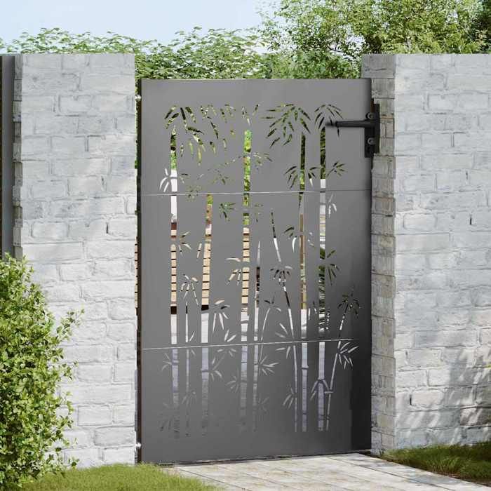 Noir Portillon - Porte de Jardin Noir 85x150 cm Acier peint par poudre C24563