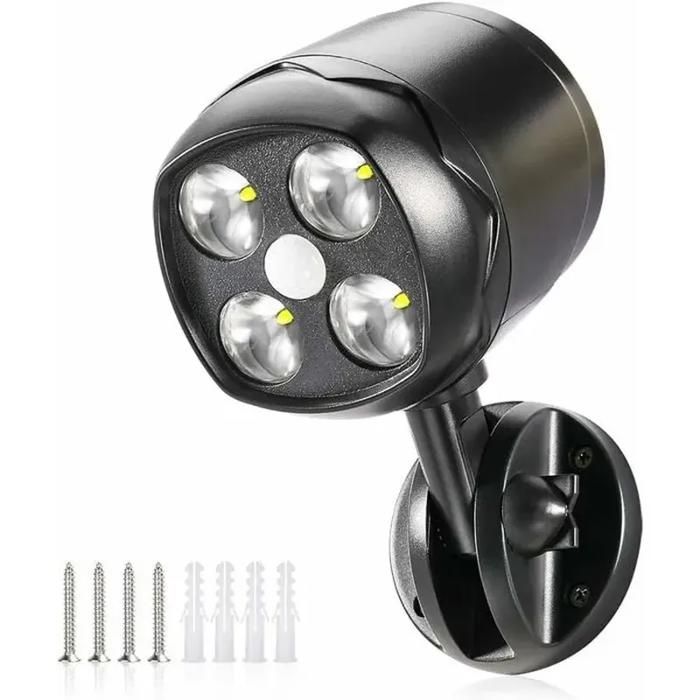 Éclairage extérieur - Détecteur de mouvement - Indice de protection IP65 - 600 lumens - Alimentation par batterie