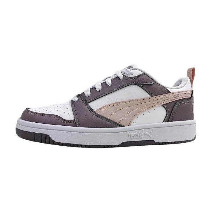 Femmes Puma chaussure à lacets sportive Rebound v6 Low Textile Lacets Plat - white-mauve mist/plum 56