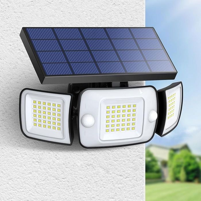 Lampe Solaire Exterieur Lumière Solaire Extérieure avec Détecteur de Mouvement IP65 Eclairage Exerieur Solaire Projecteur LED