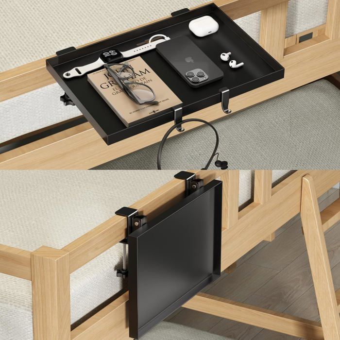 Pliable Tablette Lit Mezzanine Métal Étagère De Chevet Pour Lit Pliante Table De Chevet À Clipser Suspendue Gain De Place Ac[CA111]