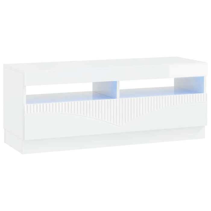 Nouveau Meuble TV LED Blanc brillant Bois dingénierie poids:20.1 kg_12198