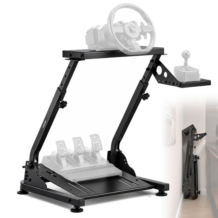 Support de Volant Course Pliable Cockpit Simulateur Course Réglable Pédales Simulateur Non Inclus Support pour Volant