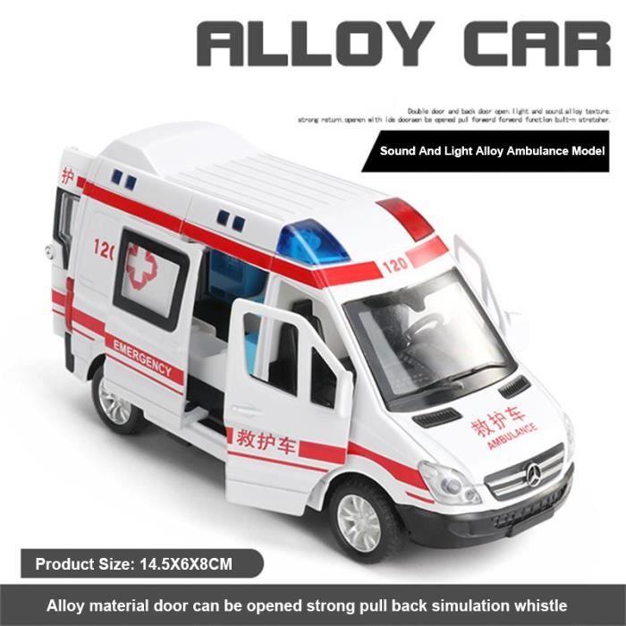 Jouet Ambulance PLAYJOCS - Véhicule Métallique Avec Portes Ouvrantes - Pour Enfants Et Collectionneurs