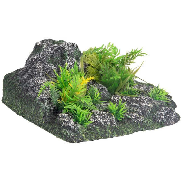 Comparer les prix de Décoration angle, roche + plante, 23 x 22 x 8,5 cm, aquarium. - animallparadise 25