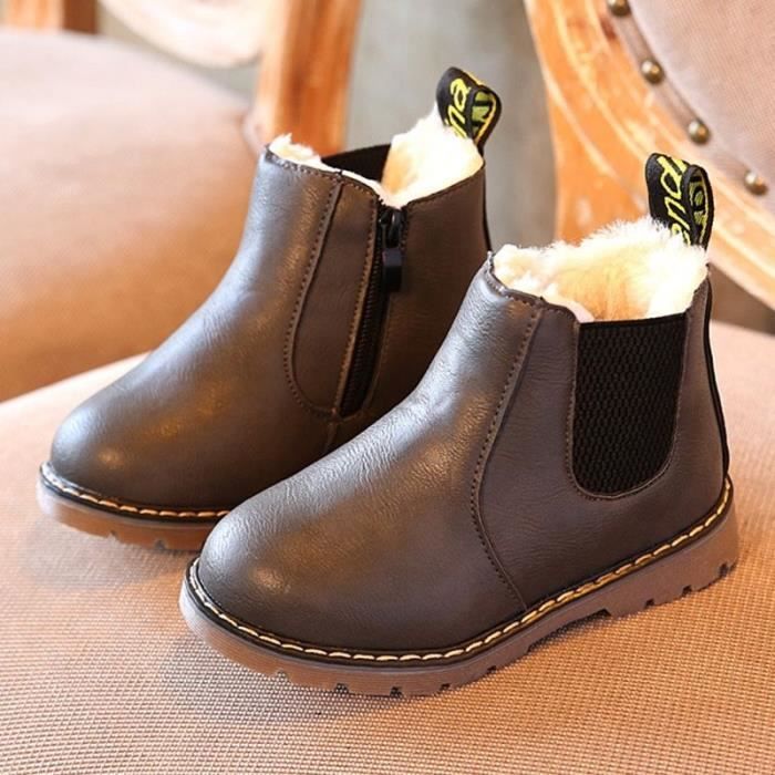 Bottes de Neige pour Enfants EUR 23 Cuir Lacets Gris Gris