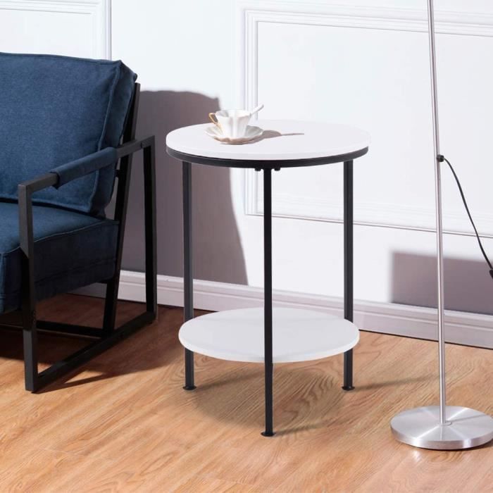 GOLDFAN Table D'appoint Ronde Mat Table Basse Petit Table de Salon