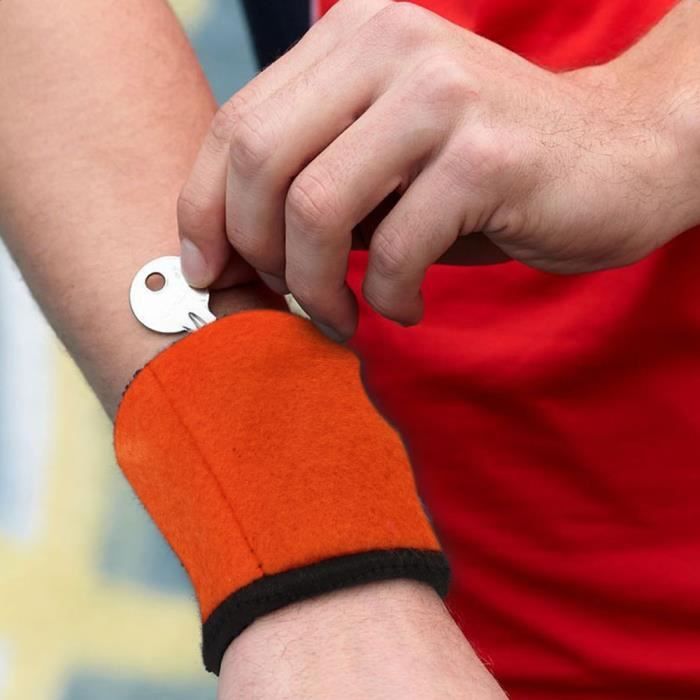 NAKESHOP Course à pied Jogging Exercice physique Gymnase Poignet Pochette Wristband Wallet Orange