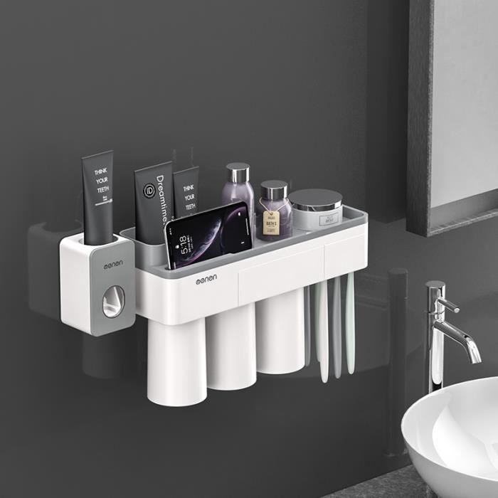 Porte-brosse à dents - Jetcco - Montage mural - 3 tasses - Écologique - Contemporain