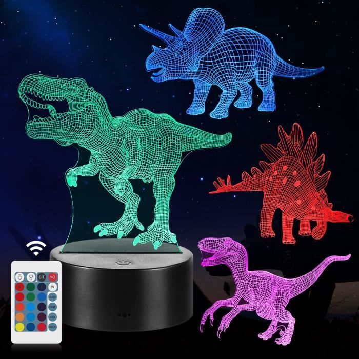 Lampe de chevet - ZGEER - Dinosaure 3D - 16 couleurs - Télécommande - Moderne