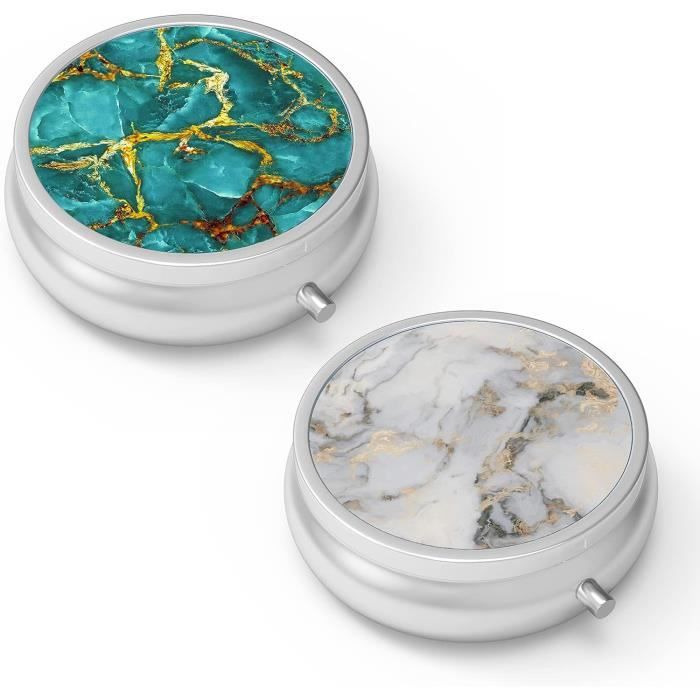 Pilulier,Pilulier en métal, boîte à médicaments Portable, étui à