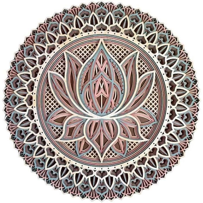 Attrape-Rêve Fleur De Vie En Bois - Vibrations Cristallines