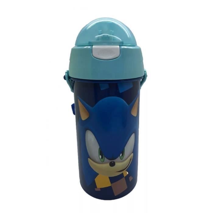 Gourde - Sonic the Hedgehog - 500 ml - Capuchon rabattable - Sangle - Plastique