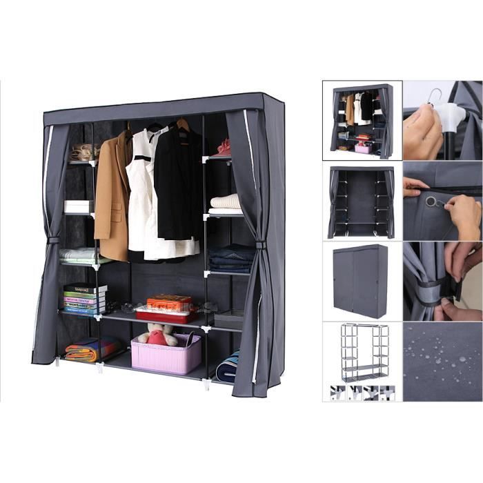 175 x 150 x 45cm Armoire Penderie tissu Meuble de Rangement Cdiscount