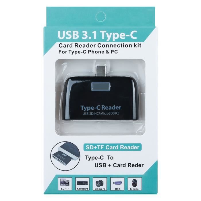 Lecteur de cartes SD/carte Micro SD/2-en-1 USB 2.0 (Noir) – HTC