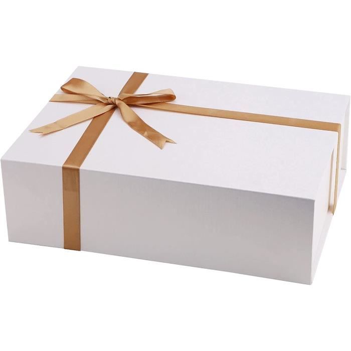 BLK&WH Boîte Cadeau Magnétique Avec Ruban - 43,2 X 36,8 X 14,9 Cm