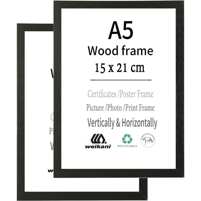 Lot De 15 Cadres Photo Aimantés Pour Frigo - Format 2,5 X 3,5 Pouces, Noir