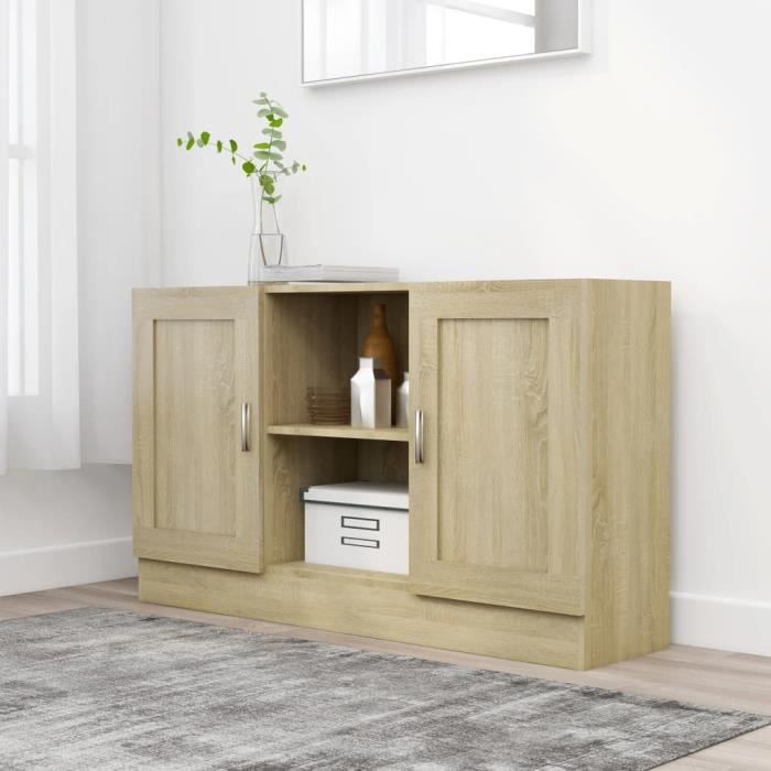 Meuble Buffet Bas De Cuisine Decor Meuble De Rangement Chene Sonoma 120x30 5x70 Cm Agglomere 3204 Cdiscount Maison