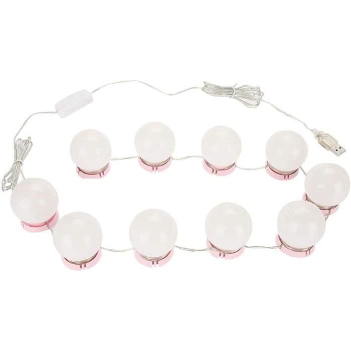 Generic Lampe De Miroir Led Avec 10 Ampoules à Intensité Variable Pour Coiffeuse, éclairage de Miroir, 3 Couleurs de Maquillage, Style Hollywood Pour Miroir CosméTique, Lampe De Maquillage avec Câble Usb à Generic Lampe De Miroir Led Avec 10 Ampoules à Intensité Variable Pour Coiffeuse, éclairage de Miroir, 3 Couleurs de Maquillage, Style Hollywood Pour Miroir CosméTique, Lampe De Maquillage avec Câble Usb à