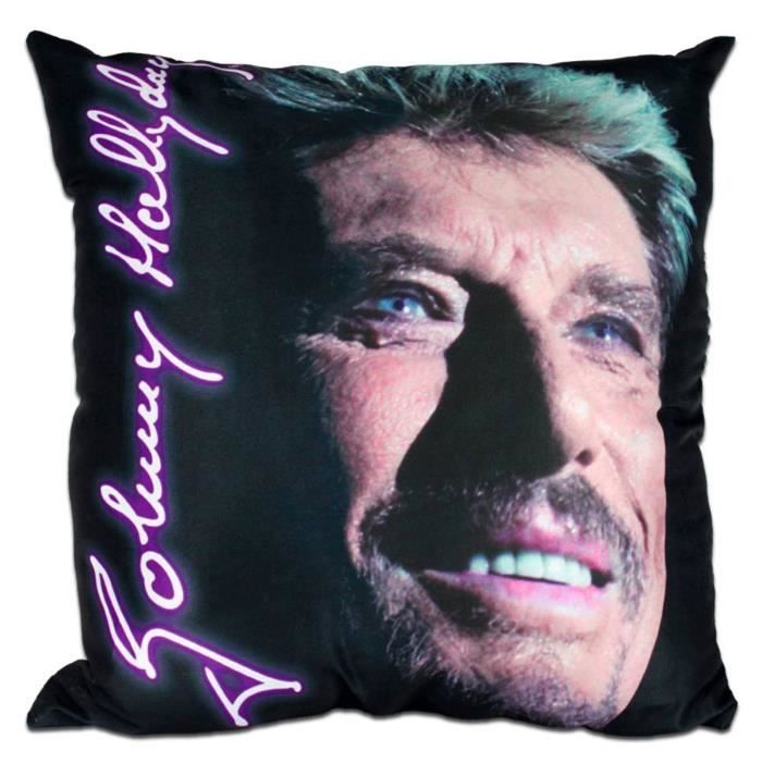 Coussin Deco Johnny Hallyday Sourire Noir Violet 32 Cm Q5573 Achat Vente Coussin Cdiscount