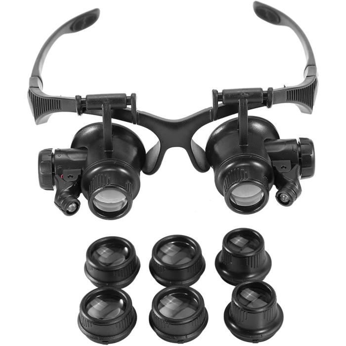 Bandeau Loupe Horloger Mains Libres Loupe Avec Lumière Casque Loupe Grossissante Avec Led Lumi Re Pour Horloger Bijoutier Lecture Yh