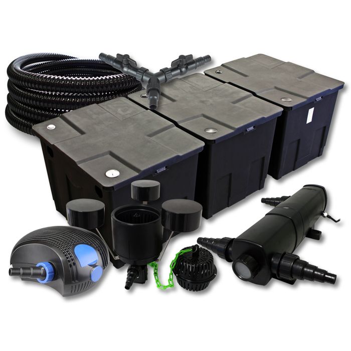 SunSun Kit complet: CBF-350C Filtre de bassin jusquà 90000 L CTF-12000 pompe de filtration 12000l/h 100W CUV-224 lampe uv 24W 25
